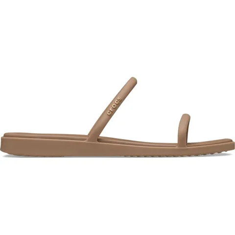 Crocs Sandali bassi da donna Miami con due cinturini, cioccolato al latte, 37