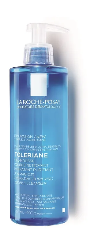 La Roche-Posay Toleriane, Gel Detergente Schiumogeno a Doppia Azione, Adatta a Pelli