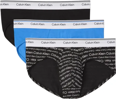 Calvin Klein Uomo Slip Hipster Confezione da 3 Balance con Fascia con Logo, Multicolore