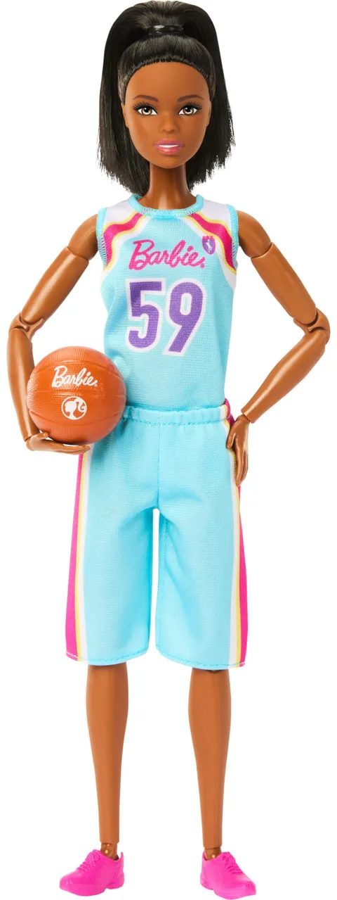 Barbie Carriere - Barbie Giocatrice di Basket, bambola mora con uniforme rimovibile e