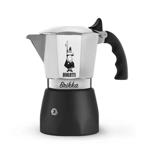 Bialetti Caffettiera New Brikka 2023, 2 Tazze, Espresso Cremoso come al Bar, Non Adatta a