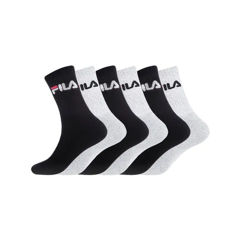 Fila Calzini Uomo e Donna 39-42, Cotone Set di 6, Grigio 6NG