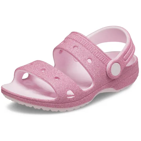 Crocs Classic Glitter Sandal T, Sandali Unisex - Bambini e Ragazzi, Pink Milk, 20/21 EU