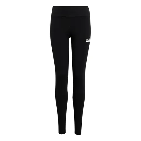 Adidas Bambina Essentials Leggings, Black/White, 11-12 Years