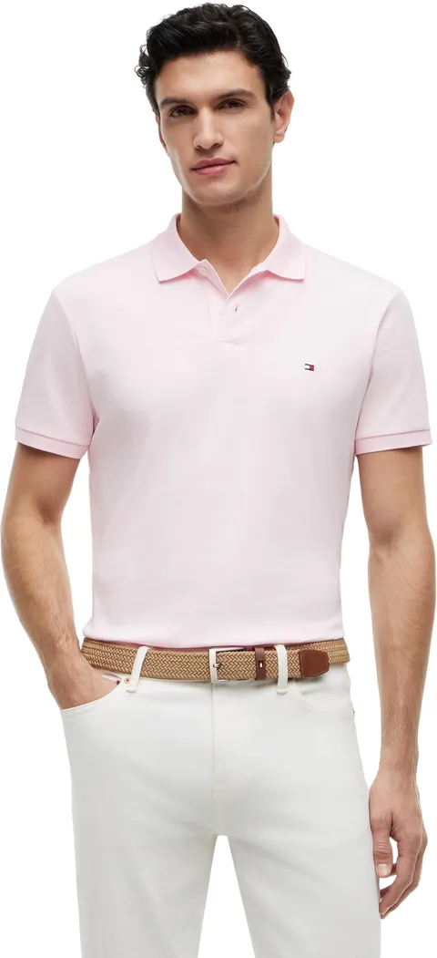 Tommy Hilfiger Uomo Maglietta Polo Maniche Corte Liquid Cotton con Chiusura con Bottoni