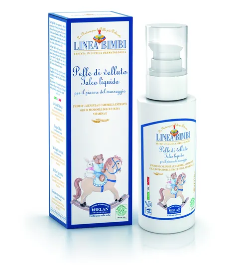 Helan, Linea Bimbi - Talco Liquido Neonato e Bambino con Vitamina E e Olio di Mandorle