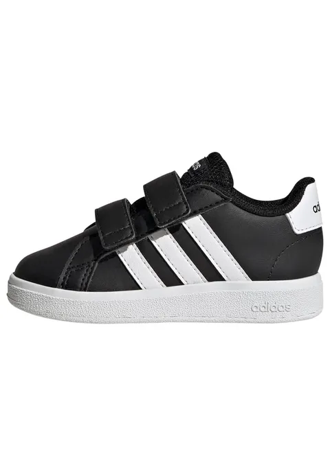adidas Unisex - Bimbi 0-24 Grand Court Lifestyle Hook and Loop Shoes, Core Black / Cloud