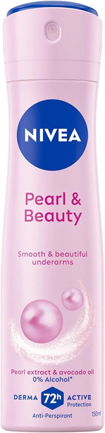 Nivea Deodorante Spray Pearl & Beauty 6 x 150 ml, Deodorante donna per una protezione