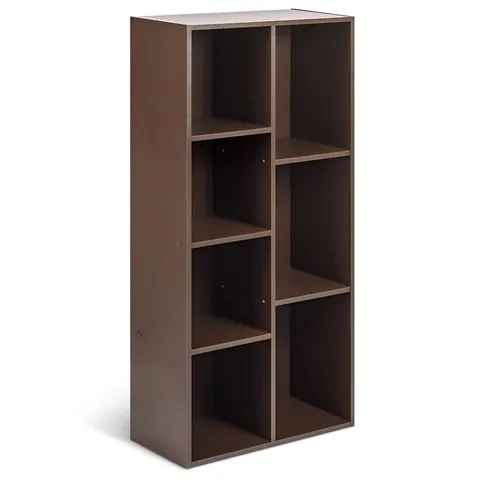 Amazon Basics Estantería 7 compartimentos cubo, Espresso, 50 x 24 x 106 cm