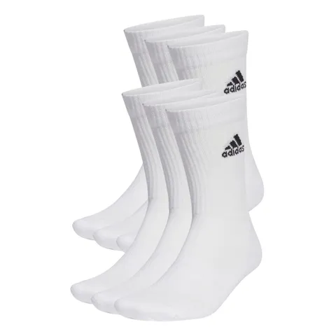 adidas Unisex - Adulto Cushioned Sportswear Crew Socks 6 Pairs, White/Black, 34-36