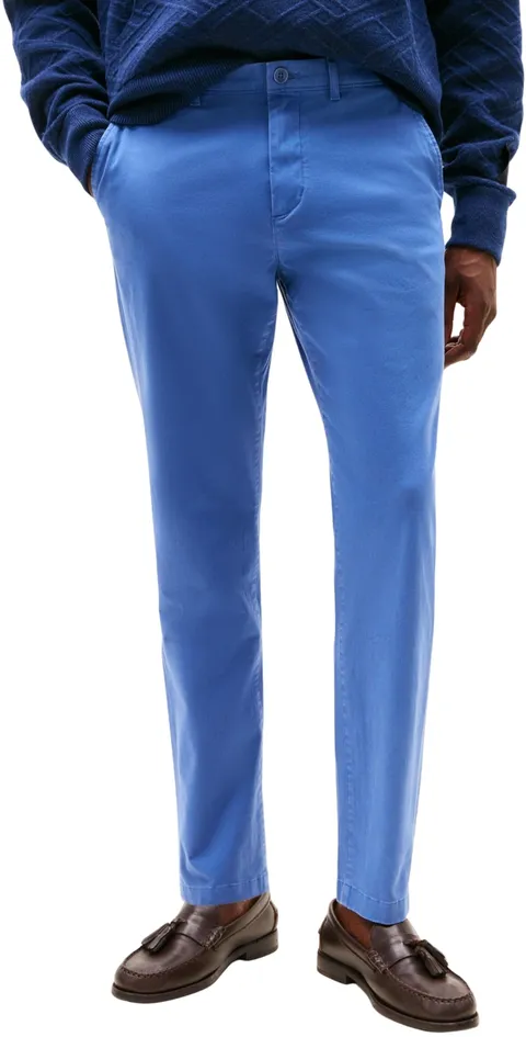 Tommy Hilfiger Uomo Pantaloni Chino Core Harlem Essential Twill Relaxed Fit, Blu (Angora Blue), 34W/38L