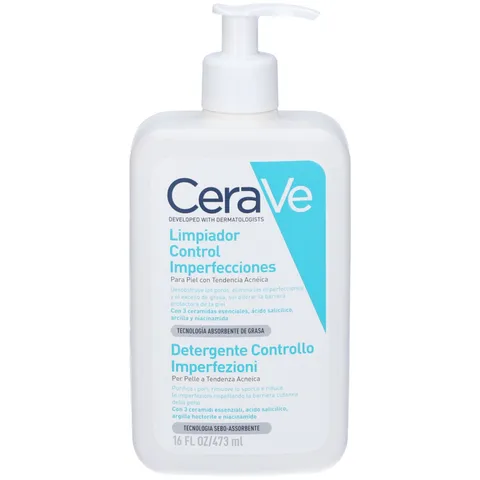 CeraVe Detergente Controllo Imperfezioni, Per Pelle Grassa con Tendenza Acneica, Azione