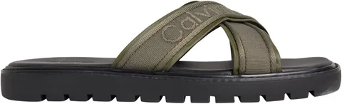 Calvin Klein Uomo Sandali Molded con Cinturino Ampio, Verde (Deep Lichen Green/Black), 40