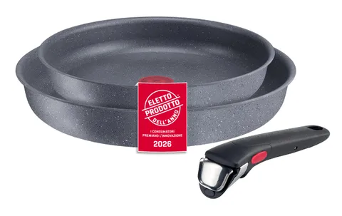Lagostina Ingenio Mineralis Set Padelle Antiaderenti con Corpo in Alluminio 100%