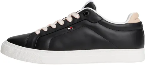Tommy Hilfiger Donna Sneakers con Suola Preformata Icon Court in Pelle, Nero (Black), 40