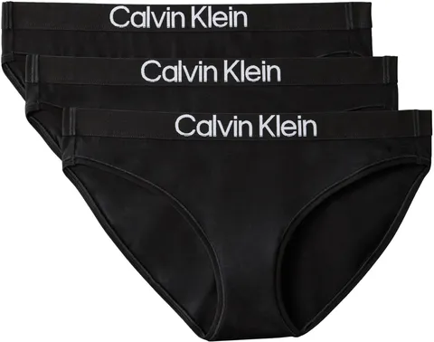 Calvin Klein Women Bikini 3PK Black (Black/Black/Black) L
