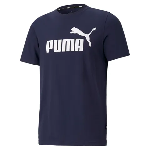 Puma Ess Logo Tee T-shirt, Blu, L Uomo