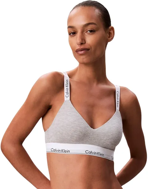 Calvin Klein Donna Reggiseno a Bralette Lightly Lined Fascia Elasticizzata, Grigio (Grey