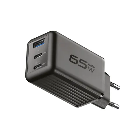 Cellularline | Caricabatterie da Rete Multipower Micro | Super Fast Charger 65W con 3