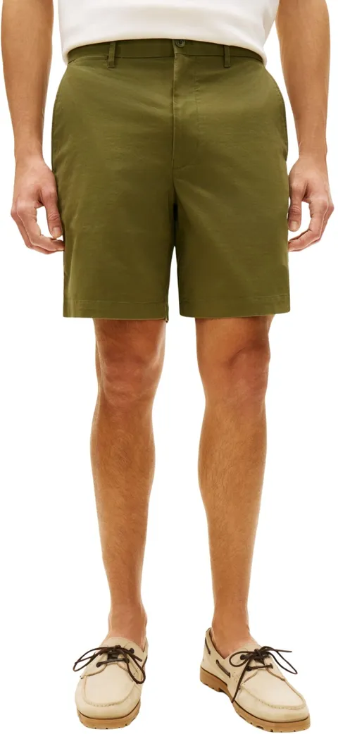 Tommy Hilfiger Uomo Pantaloncini Chino Dover Twill in Cotone Elasticizzato, Verde (Dark Artichoke), 34W
