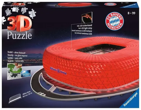 Ravensburger 3D Puzzle Allianz Arena bei Nacht 12530 - Bayern München Fanartikel