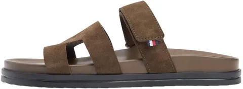 Tommy Hilfiger Uomo Sandali Adjustable Premium in Suede, Marrone (Legacy Brown), 43