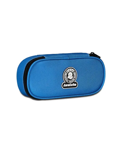 Invicta Portapenne Scuola, Round Plus Solid, Azzurro, Mono Scomparto con Organizer