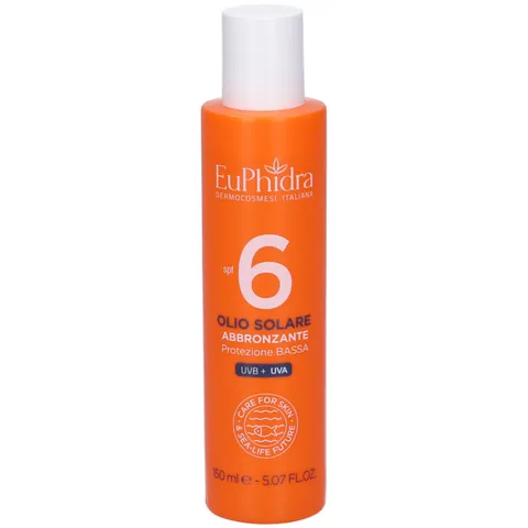Euphidra, Olio Spray Abbronzante SPF 6 Protezione Bassa, Olio Secco Non Unge con