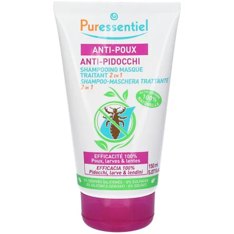 Puressentiel Shampoo Maschera Trattante Pidocchi 2 in 1 con Pettine 150 ml