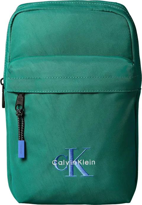 Calvin Klein Uomo Borsa a Tracolla Bold Sling con Tasca Esterna, Verde (Enchanted