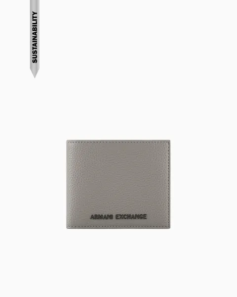 Armani Exchange Portafoglio da uomo Madrid, Essential, Metal Logo Bi-Fold Wallet