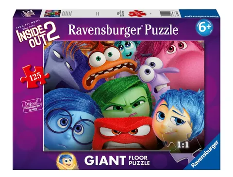 Ravensburger - Puzzle 6 Anni, Giant Floor Puzzle 125 Pezzi, Inside Out 2 - Puzzle Bambini