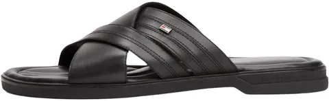 Tommy Hilfiger Uomo Sandali Premium Sandal in Pelle, Nero (Black), 40