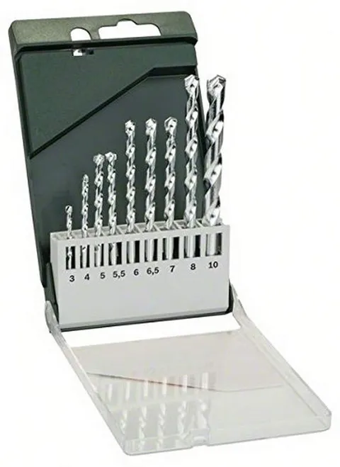 Bosch Home And Garden 2609255463 Set 9 Punte Pietra, 3, 4, 5, 5.5, 6, 6.5, 7, 8, 10 Mm, 9