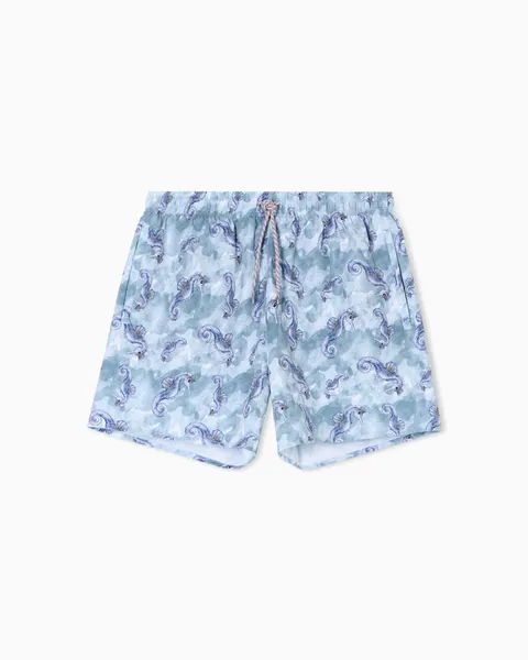 Emporio Armani Boxer Uomo Stampa Animali Blu M