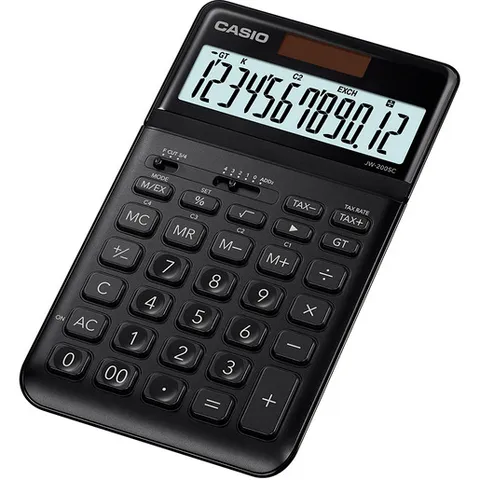 Casio JW-200SC-BK Calcolatrice da Tavolo, Nero
