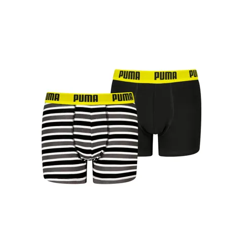 PUMA Everyday Striped Boxers 2P, Biancheria Intima, Bambini e Ragazzi, Black Combo - New