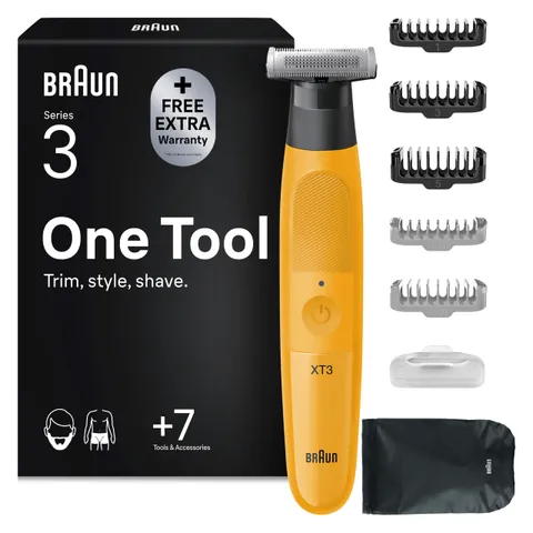 Braun Series XT3, Rasoio Elettrico Barba Tutto-In-Uno, +7 Strumenti Di Styling