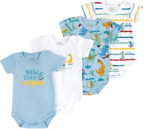 Chicco Set 4 Body Maniche Corte Neonata 0-24 Cotone