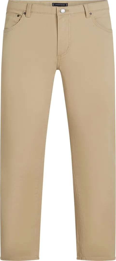 Tommy Hilfiger Uomo Pantaloni Denton Cotton Satin Straight Leg, Beige (Batique Khaki)