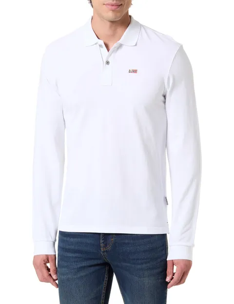 Napapijri Eruggy Polo Manica Lunga Bianca