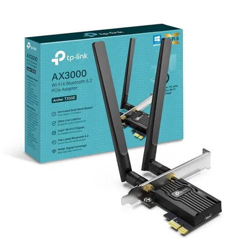 TP-Link Archer TX55E - Scheda Wi-Fi PCI Express Wi-Fi 6 (AX3000), Bluetooth 5.2 PCIe
