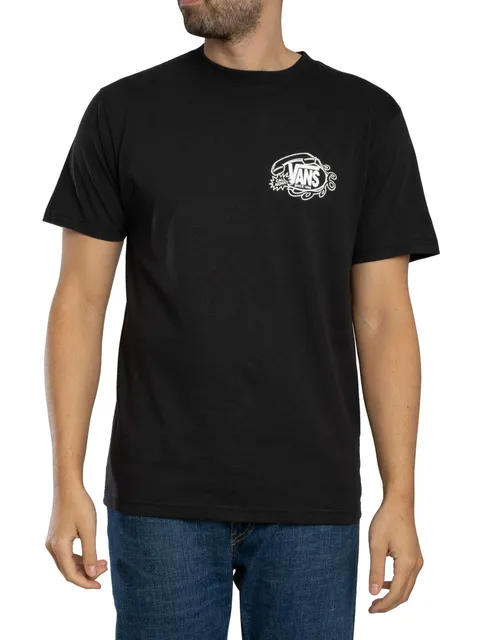 Vans Uomo Maglietta Grafica Hot Lines Back, Black, XL