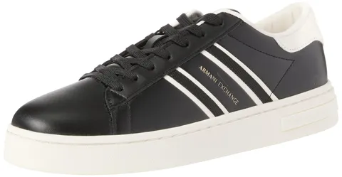 Armani Exchange London, Side Stripes, Color Contrast, Sneakers Uomo, Black off White