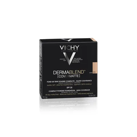 Vichy Dermablend Fondotinta Covermatte Uniformante, Base Viso in Polvere ad Alta