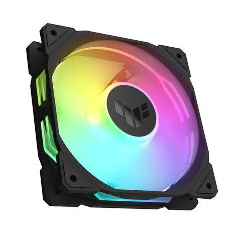 ASUS TUF GAMING TR120 FAN ARGB BLACK 3 IN 1 Ventole Case, Spessore 28 mm, Pressione Statica 3,3 mm H2O con Flusso d'aria Elevato, Design Doppio Strato 16 LED RGB, 3 pezzi, Nero