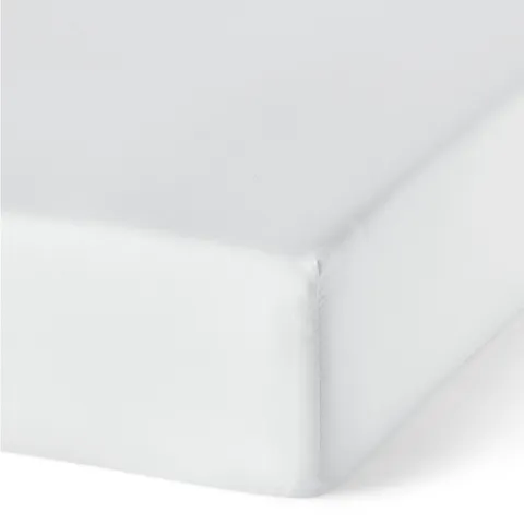 Amazon Basics Lenzuolo con angoli Matrimoniale in Cotone Biologico, 160 x 200 cm, Bianco