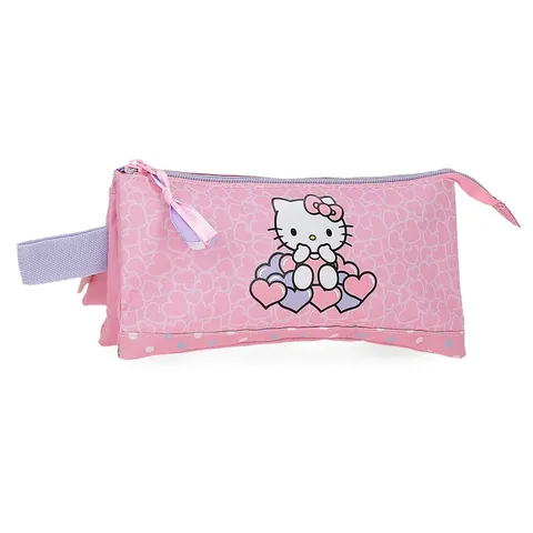 Hello Kitty Hearts & Dots, astuccio scolastico, a tracolla, realizzato in poliestere