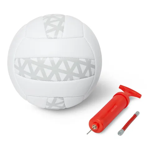 Amazon Basics - Pallone Pallavolo Misura 5 con Pompa, Uso Interno ed Esterno, Pallone da