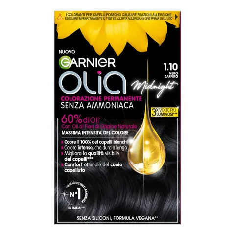 Garnier Olia Midnight Tinta Capelli, Colorazione Permanente Senza Ammoniaca, Fragranza